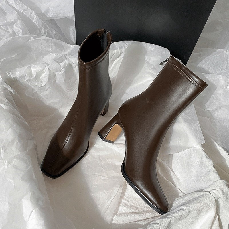 Bottines courtes brossées