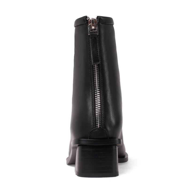 Bottes en cuir à talon épais
