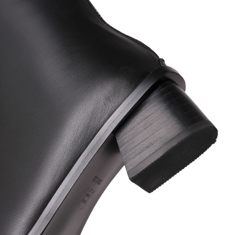 Bottes en cuir à talon épais