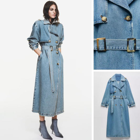 Manteau trench à double boutonnage